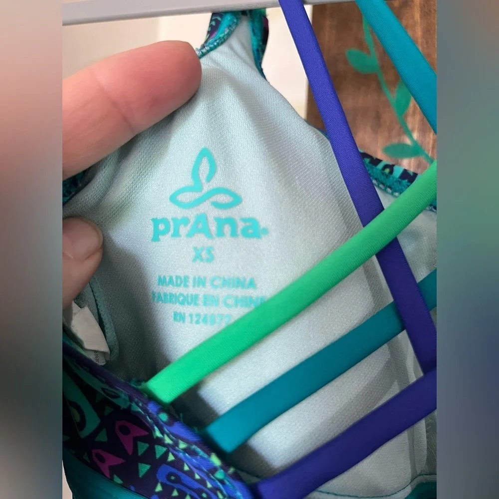PrAna Swimwear in Blue and Purple Pattern Tankini Top, Women’s Sz XS - Picture 10 of 12